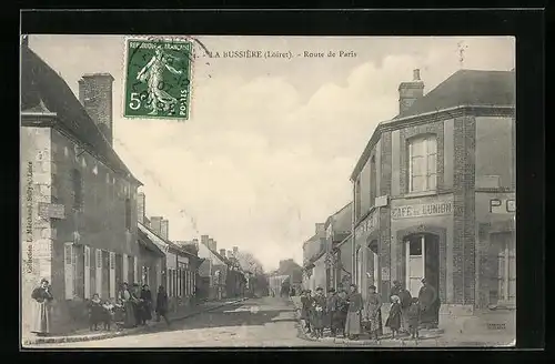 AK La Bussière, Route de Paris, Café de l`Union