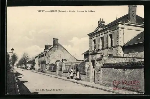 AK Vitry-aux-Loges, Mairie, Avenue de la Gare