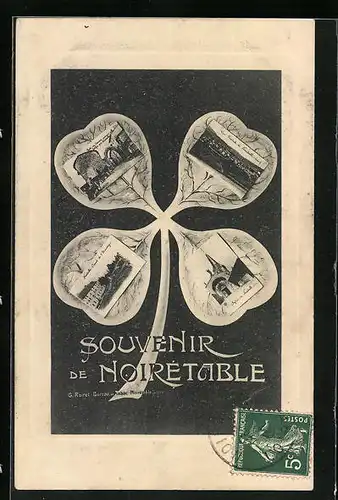 Blumengruss-AK Noirétable, L`Eglise, Couvent