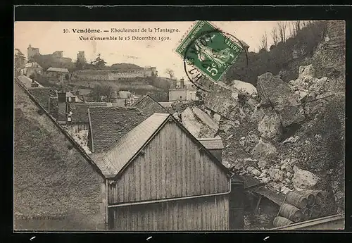AK Vendome, Eboulement de la Montagne, 1910, Erdrutsch