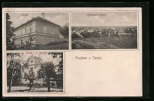 AK Jarpice, Celkovy pohled, Skola, Kostel u sv. Isidora