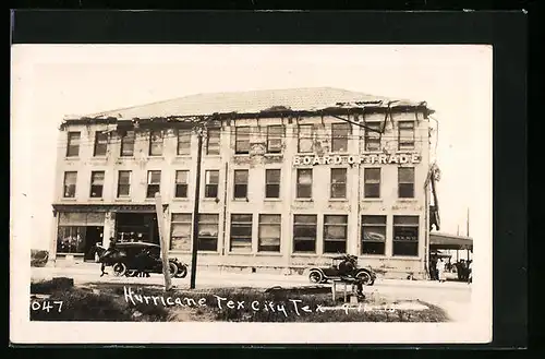 Foto-AK Texas-City, TX, Hurricane 1916, Strassenpartie mit Gebäudeansicht