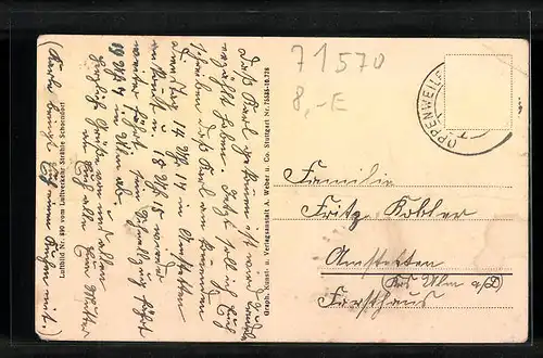 AK Backnang, Wilhelmsheim, Fliegeraufnahme