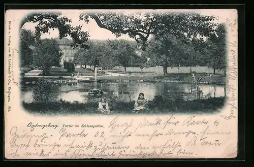 AK Ludwigsburg, Partie im Schlossgarten, Kinder