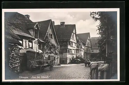 AK Tübingen, Strassenpartie in der Altstadt