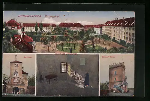 AK Hohenasperg, Festungshof, Tor-Turm, Schubart-Turm
