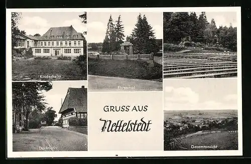 AK Nettelstedt, Kinderheim, Ehrenmal, Gesamtansicht