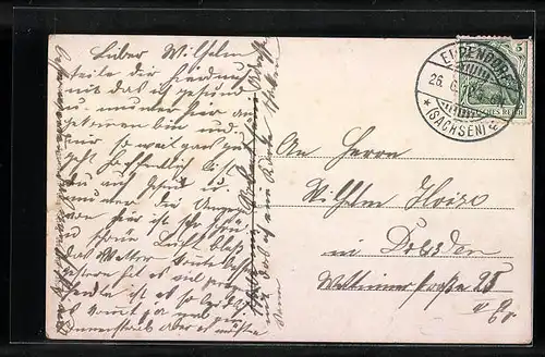 AK Eppendorf i. Sa., Ortsansicht zwischen Hügeln