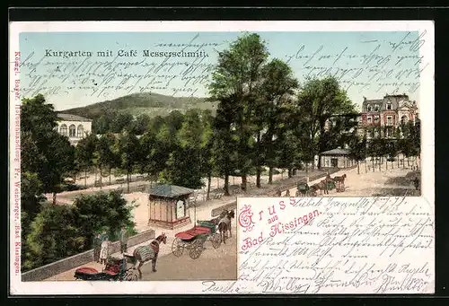 AK Bad Kissingen, Kurgarten mit Café Messerschmitt