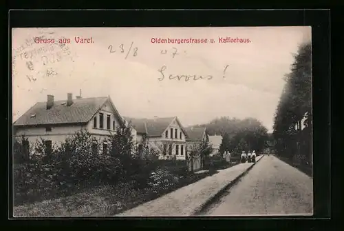 AK Varel, Oldenburgerstrasse und Kaffehaus