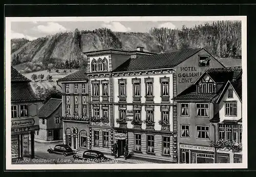 Künstler-AK Bad Blankenburg, Hotel Goldener Löwe