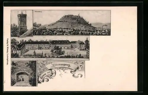 AK Hohenasperg, Festungshof, Schubart-Gefängnis, Panorama