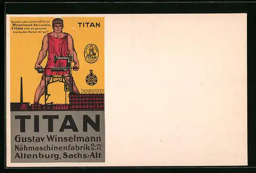 AK Altenburg, Titan Nähmaschinenfabrik v. Gustav Winselmann