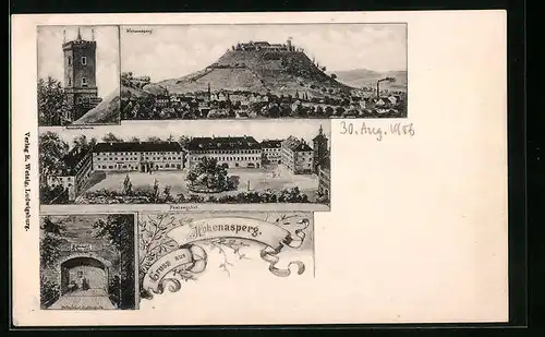 AK Hohenasperg, Schubart-Gefängnis, Festungshof, Totalansicht