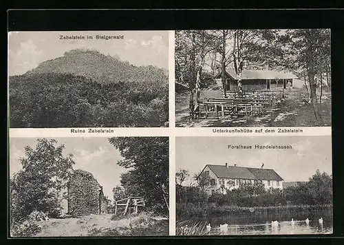 AK Zabelstein, Berg, Ruine, Unterkunftshütte und Forsthaus