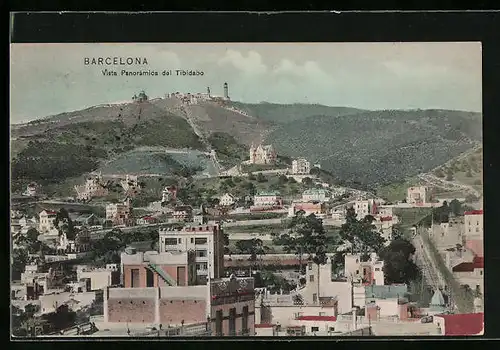AK Barcelona, Vista Panoramica del Tibidabo