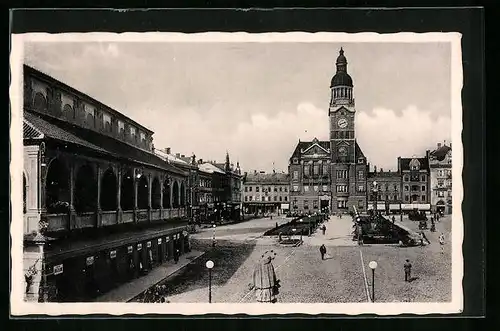 AK Prossnitz, Marktplatz mit Rathaus