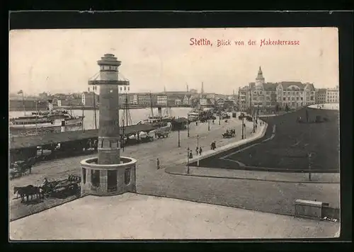 AK Stettin, Blick von der Hakenterrasse