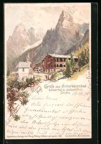Künstler-AK Hinterbärenbad, Kaiserthal bei Kufstein