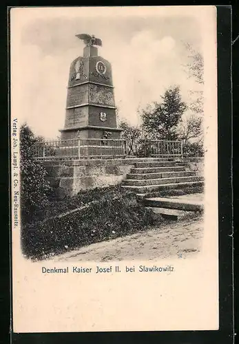 AK Slawikowitz, Denkmal Kaiser Josef II.