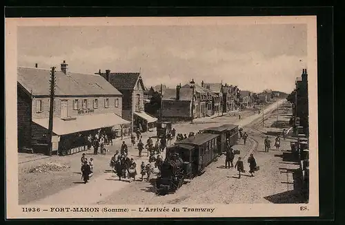 AK Fort-Mahon, L`Arrivée du Tramway