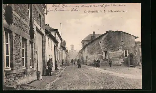 AK Saint-Hilaire-le-Petit, Kirchstrasse des Ortes