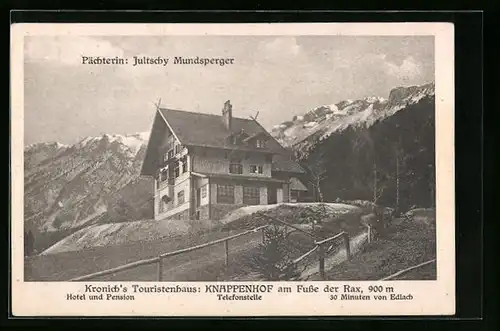 AK Reichenau /Rax, Kornich`s Touristenhaus: Knappenhof, Hotel und Pension