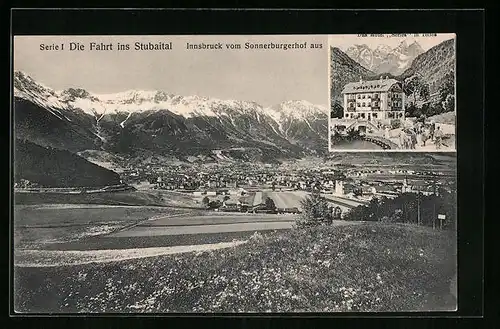AK Innsbruck, Gesamtansicht vom Sonnerburgerhof aus