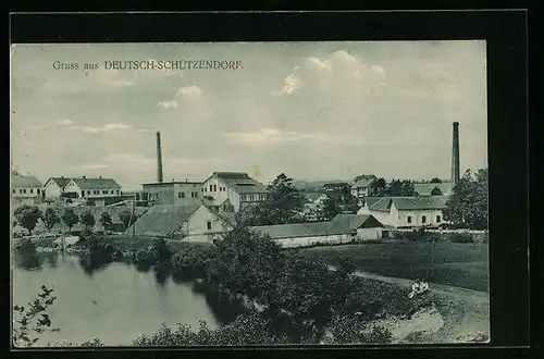 AK Deutsch-Schützendorf, Stadtblick von See aus