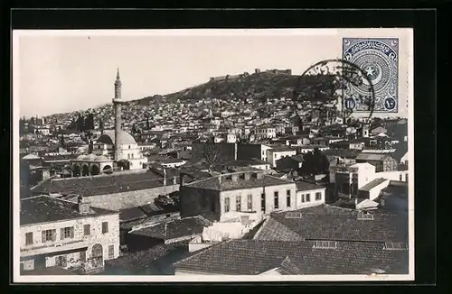 AK Smyrna, Blick über Stadtdächer und Minareth
