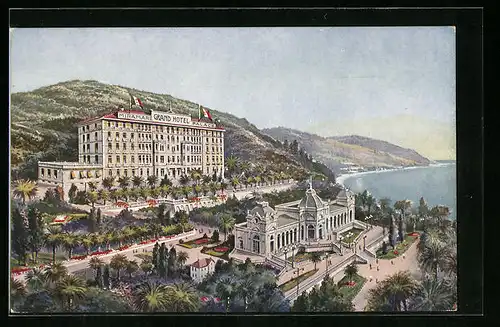 Künstler-AK Ospedaletti, Grand Hotel et Miramare Palace