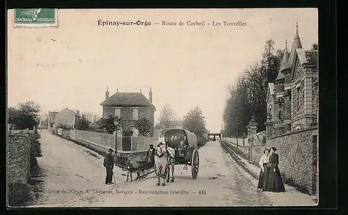 AK Épinay-sur-Orge, Route de Corbeil, Les Tourelles