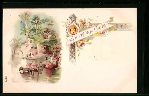 Lithographie Caire, Souvenir de Caire