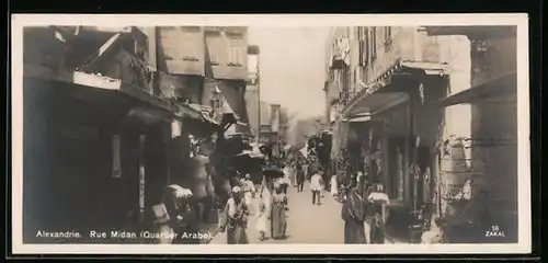 AK Alexandrie, Rue Midan (Quartier Arabe)