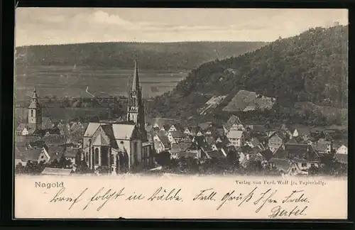 AK Nagold, Teilansicht mit Kirche