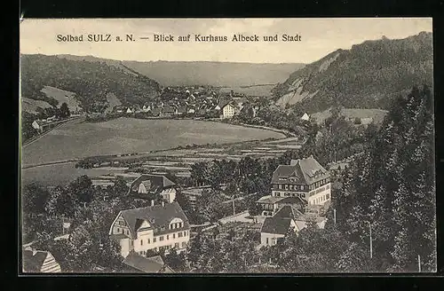 AK Sulz a. N., Blick auf Kurhaus Albeck und Stadt