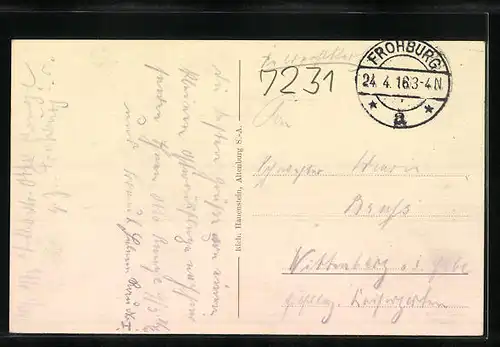 AK Gnandstein, Schloss, Strassenpartie