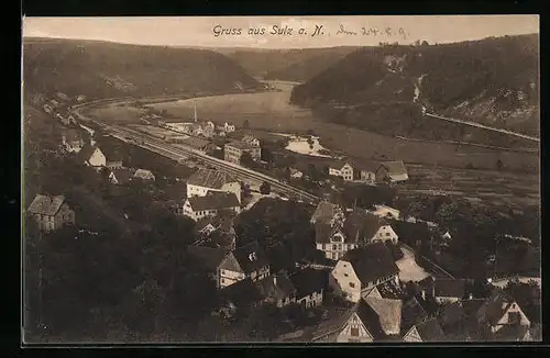 AK Sulz a. N., Ortsansicht mit Fluss