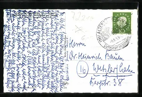 AK Altensteig /Schwarzwald, Ortsansicht, Gasthof Pension Traube