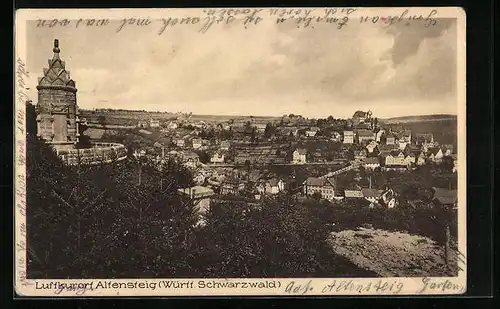 AK Altensteig /Schwarzwald, Ortsansicht mit Turm