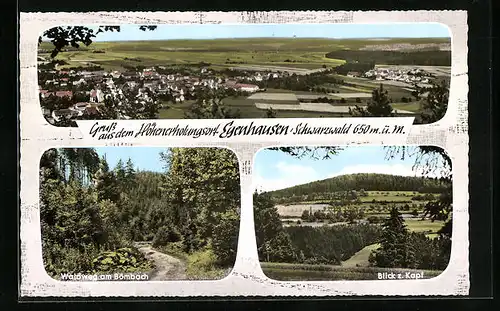 AK Egenhausen /Schwarzwald, Ortsansicht, Waldweg am Bömbach, Blick zum Kapf