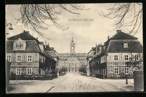 AK Hubertusburg, herrschaftliches Haus mit Park