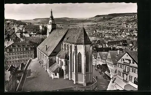 AK Tübingen, Stiftskirche mit Blick auf Schloss