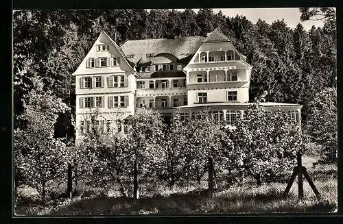 AK Sulz /Neckar, Erholungsheim Pfisterwald mit blühenden Bäumen