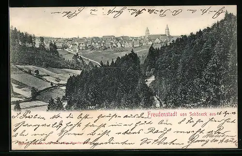 AK Freudenstadt /Schwarzwald, von Schönbeck aus gesehen