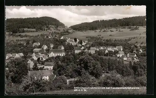 AK Leinstetten bei Freudenstadt /Schwarzwald, Ortsansicht mit Hügeln