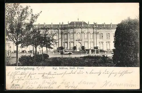 AK Ludwigsburg, Königliches Schloss südliche Front