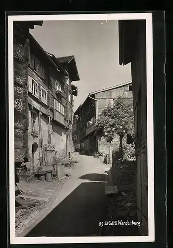 AK Werdenberg, Strassenpartie mit Gebäudeansicht