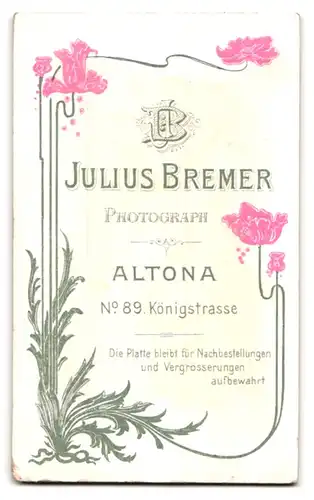 Fotografie Julius Bremer, Hamburg-Altona, Königstr. 89, Junge Dame im hübschen Kleid