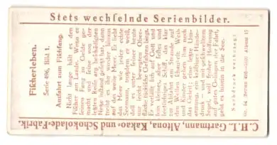 Sammelbild Gartmann Schokolade, Ausfahrt zum Fischfang